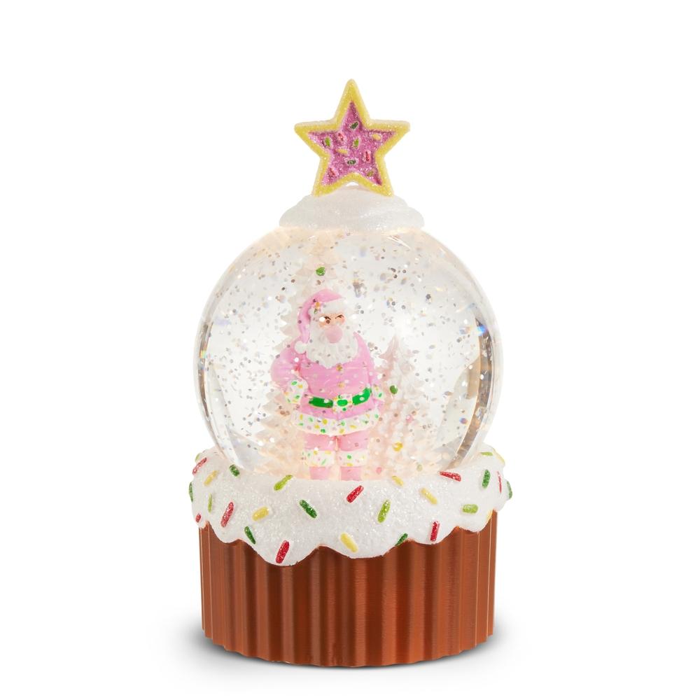RAZ Imports 7" Bubblegum Blowin' Santa Lighted Water Cupcake