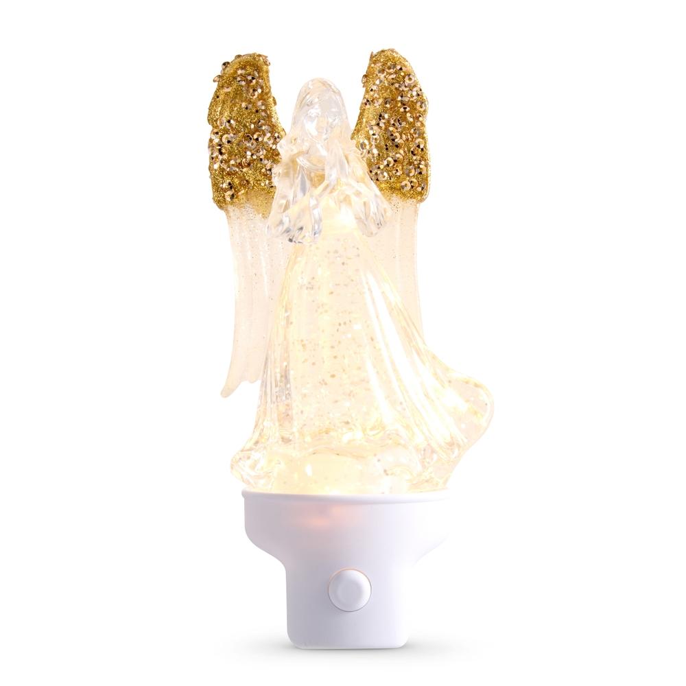 RAZ Imports 7" Swirling Glitter Gold Angel Night Light