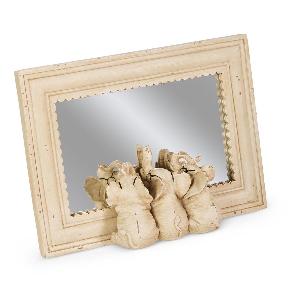 RAZ Imports 8.5" Elephants with Glasses Mirrored Decor