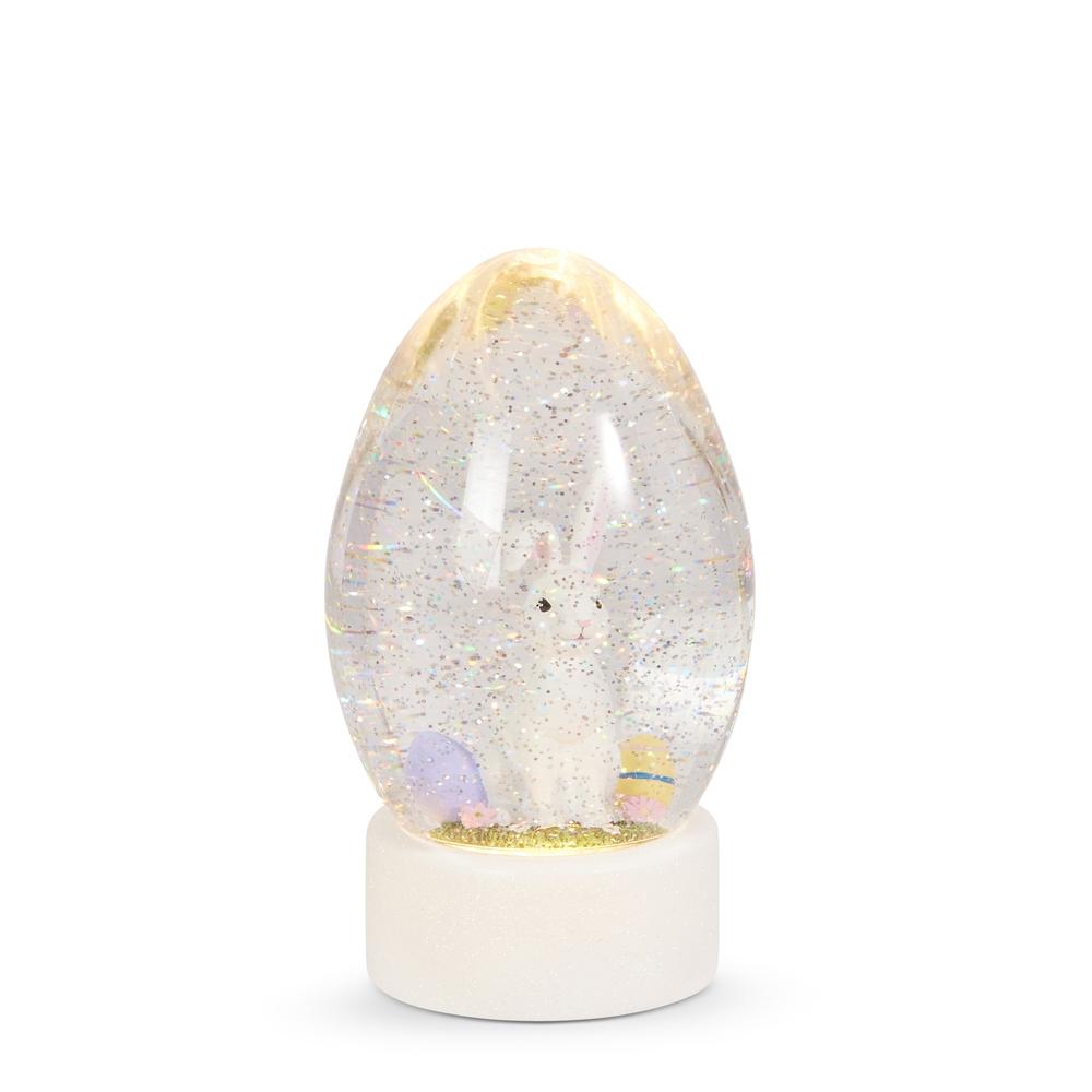 RAZ Imports 8.5" Lighted Easter Bunny Swirling Glitter Water Egg