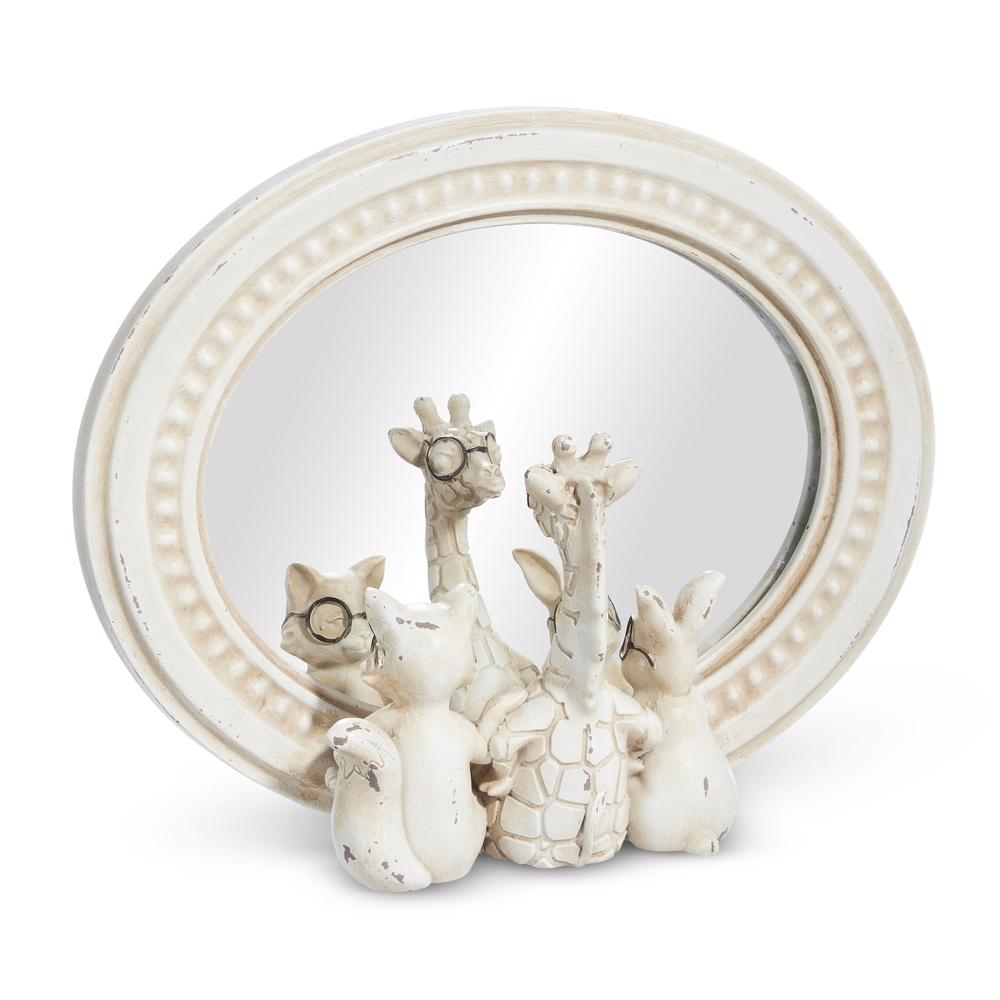 RAZ Imports 8.75" Critter Friends with Glasses Mirrored Decor