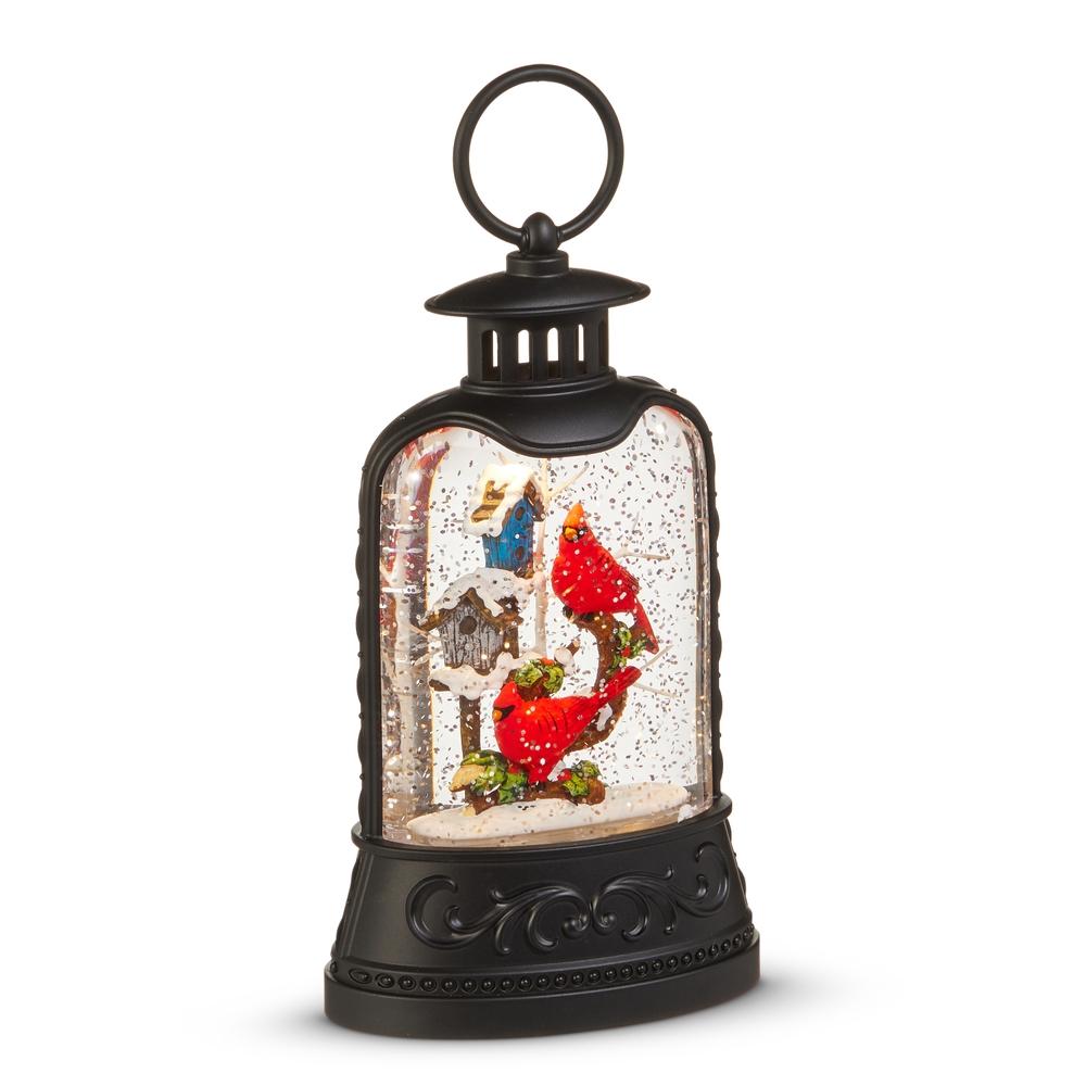 RAZ Imports 8" Cardinal and Birdhouse Lighted Water Lantern