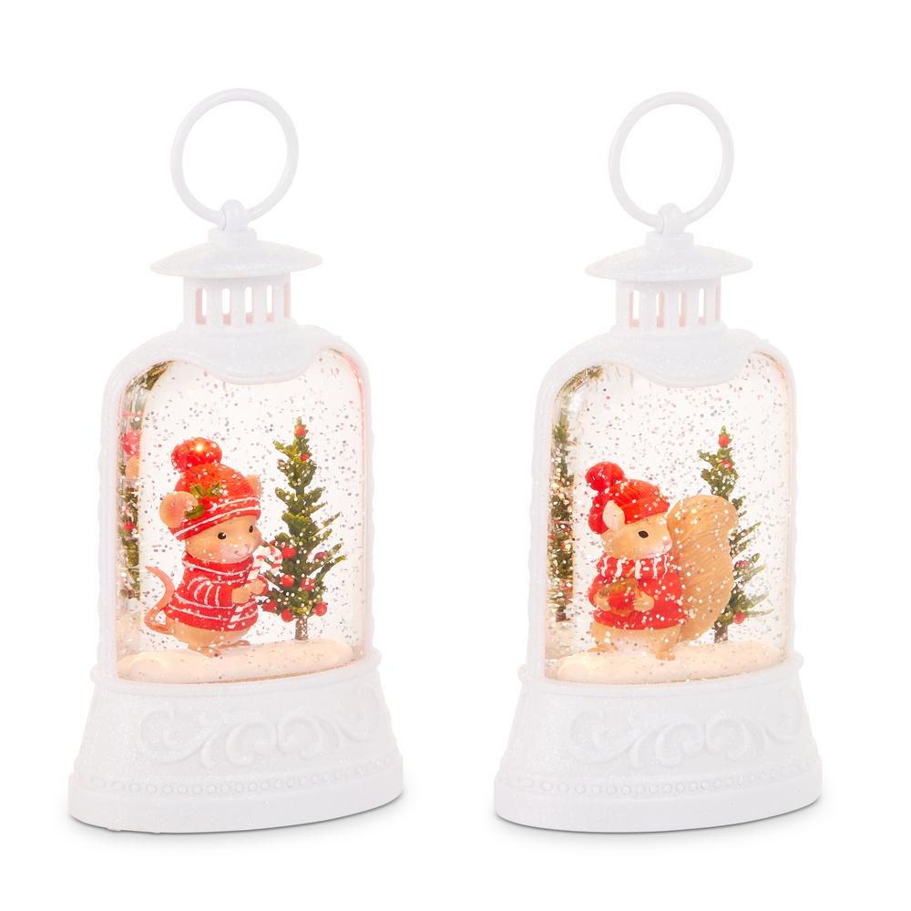 RAZ Imports 8" Cozy Critter Christmas Lighted Water Lantern