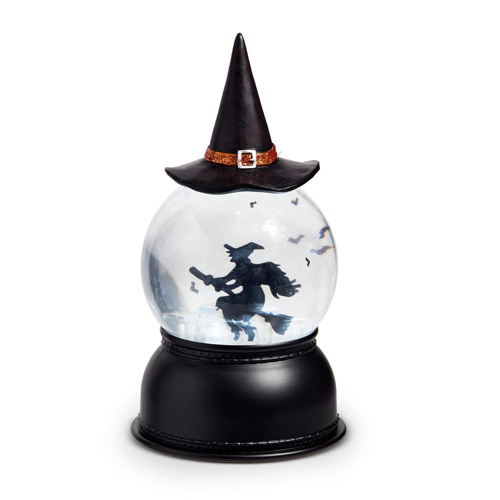 RAZ Imports 8" Flying Witch Lighted Swirling Bat Globe