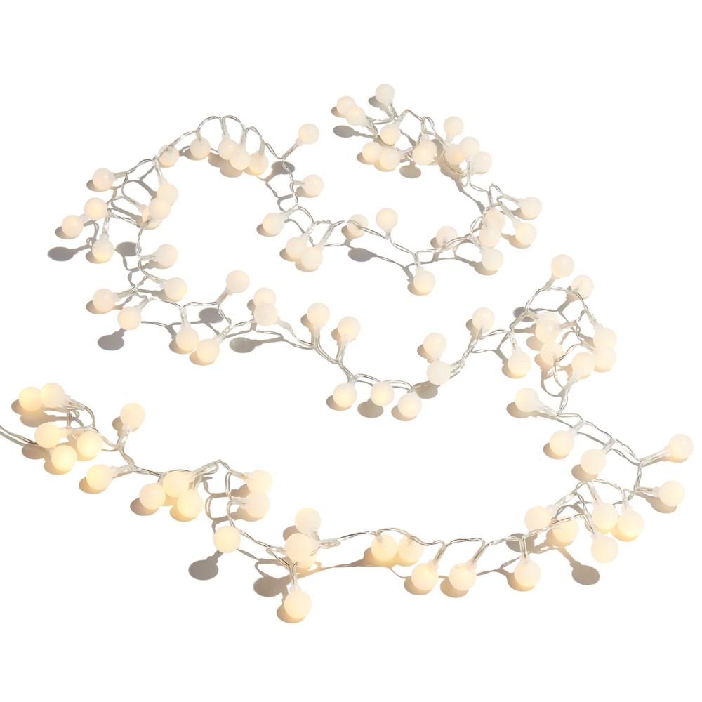 RAZ Imports 8' Frosted Snowball Snake Light w/96 Warm White Lights