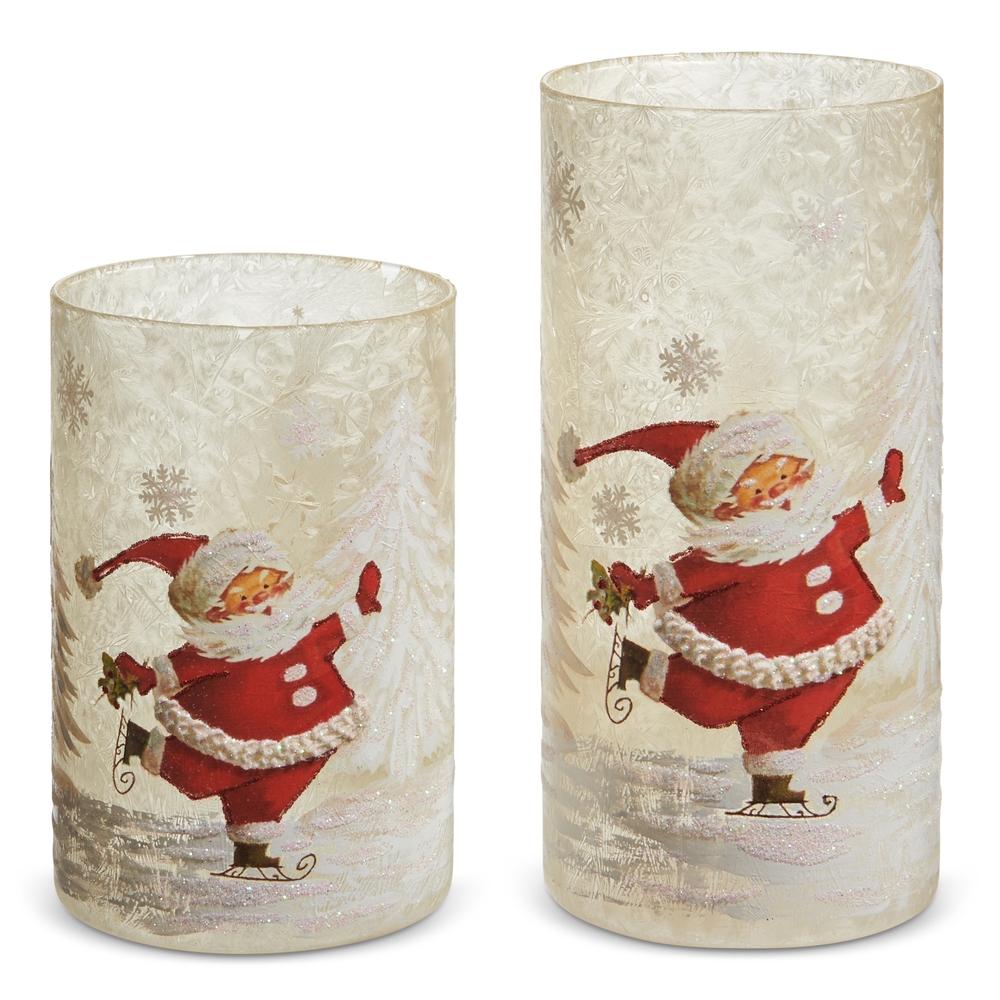 RAZ Imports 8" The Magic of Christmas Skating Santa Containers