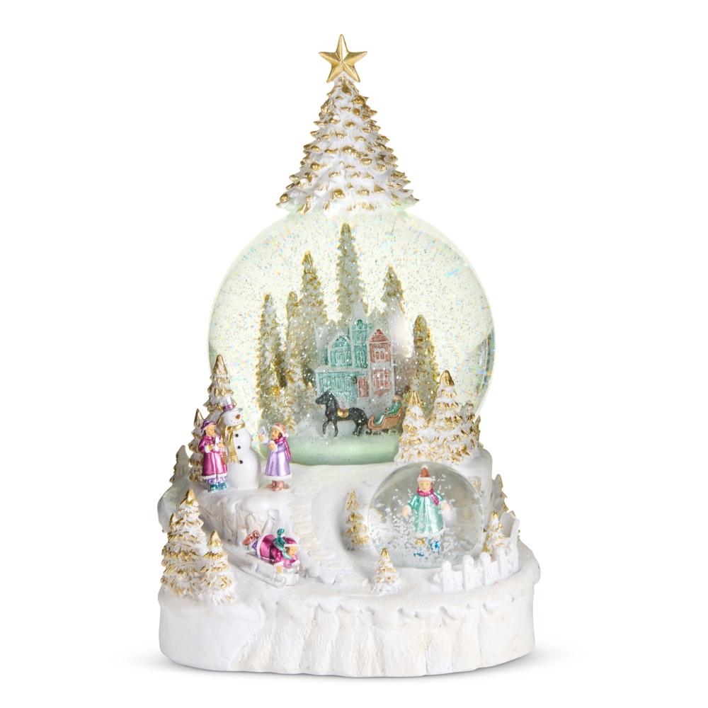 RAZ Imports 9.5" Animated Frozen Elegance Lighted Water Globe