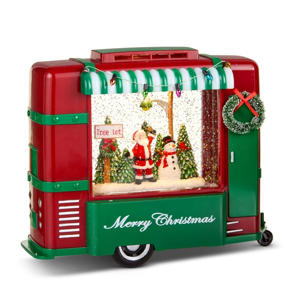 RAZ Imports 9" Evergreen Gathering Lighted Water Camper
