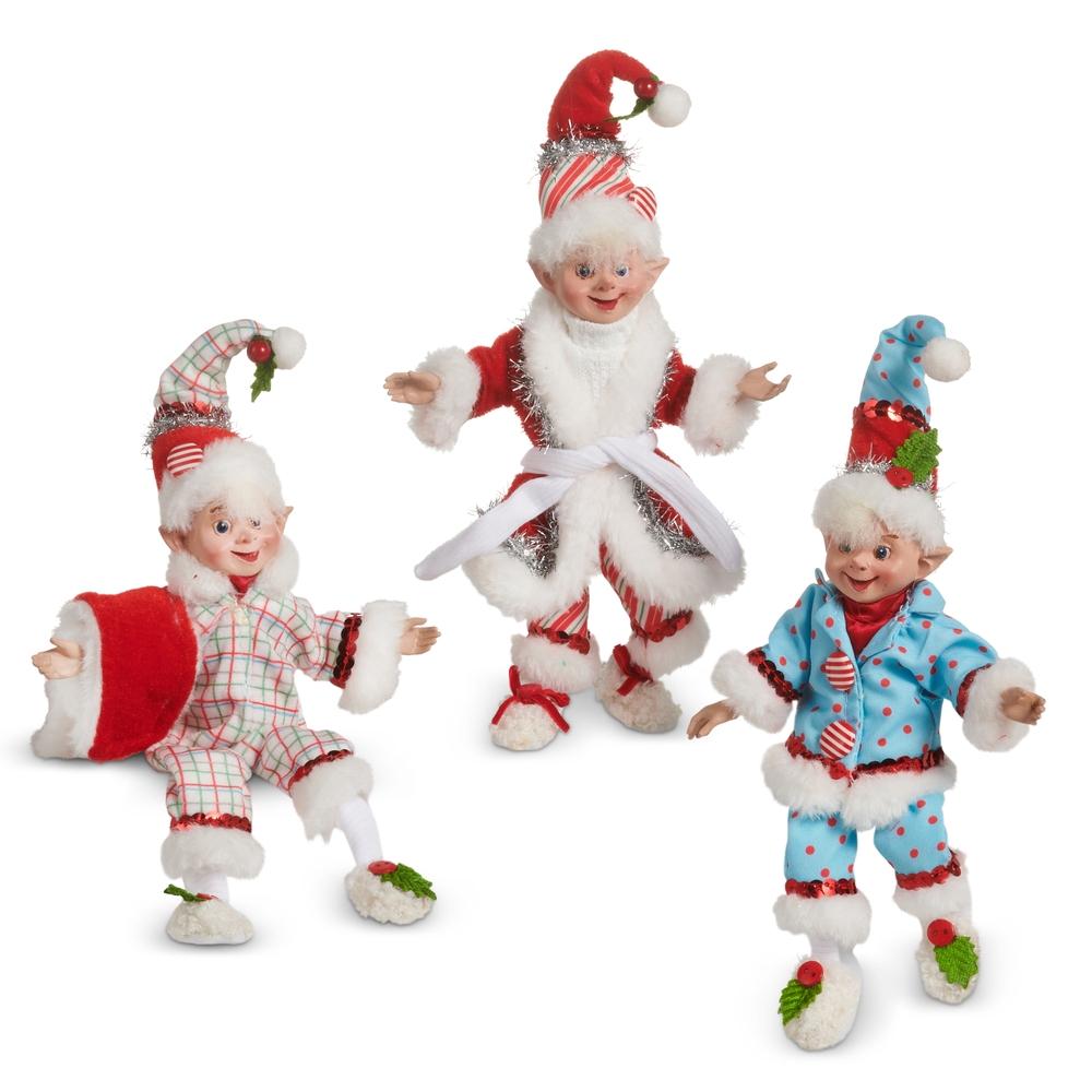 RAZ Imports 9" My Merry Snowman Pajama Posable Elf Ornament