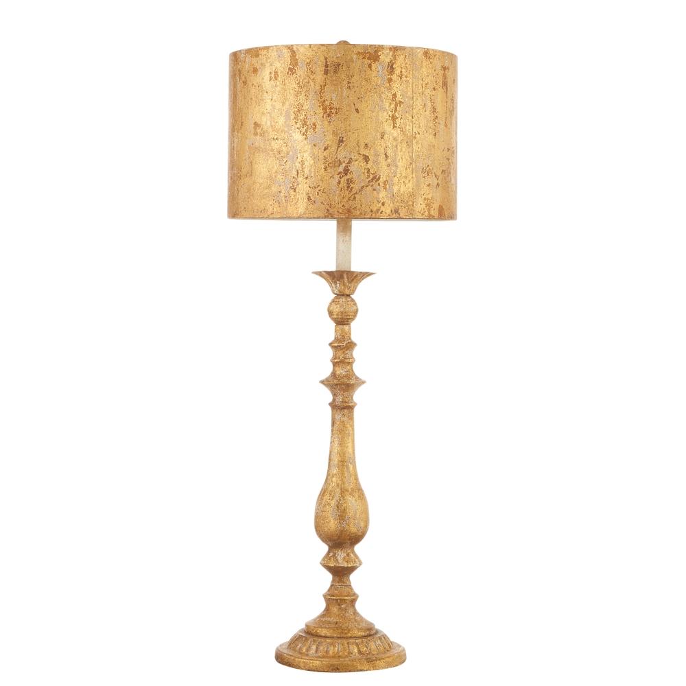 RAZ Imports *DC* 38" Distressed Gold Lamp with Metal Shade