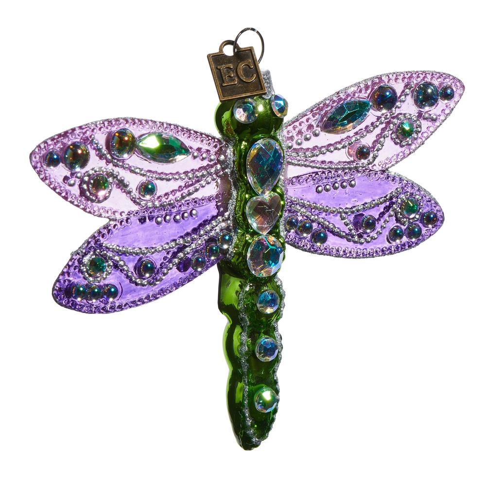 RAZ Imports EC 4.5" Purple Fantasy Dragonfly Ornament