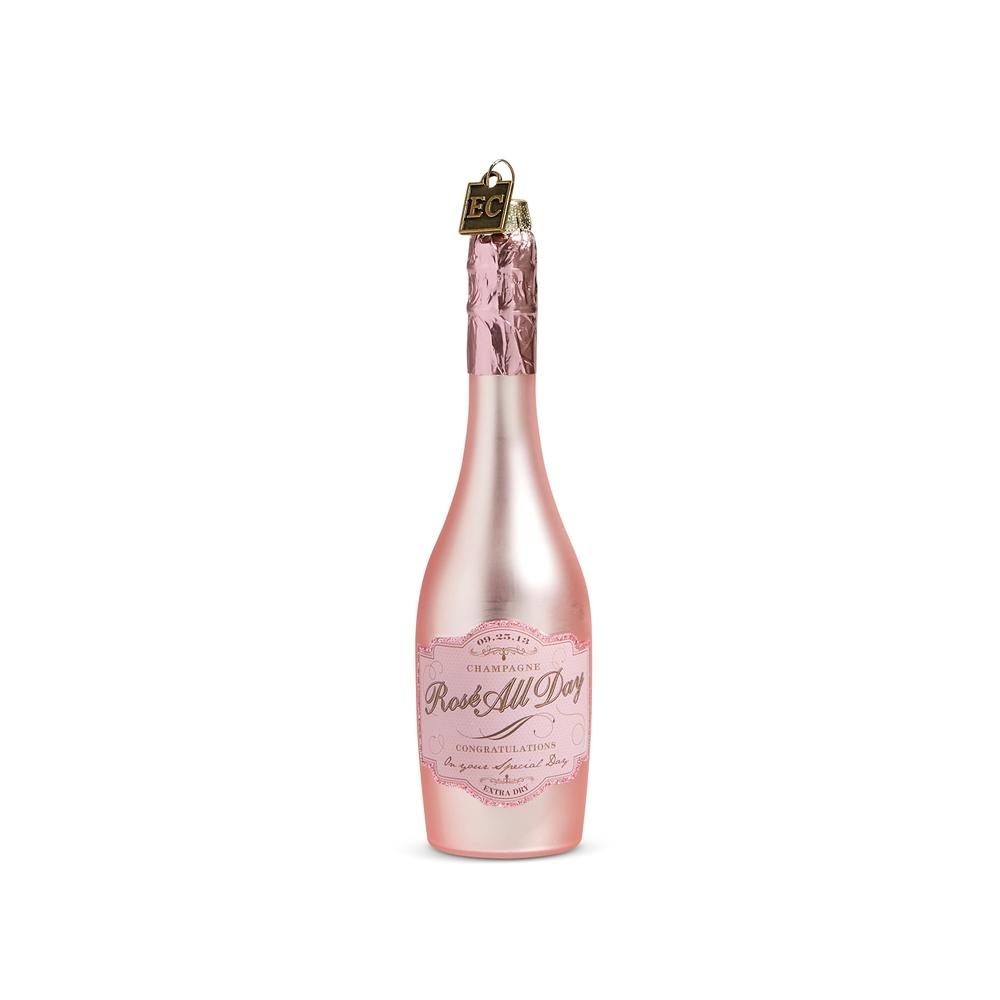 RAZ Imports EC 5.75" Congratulations Pink Champagne Ornament