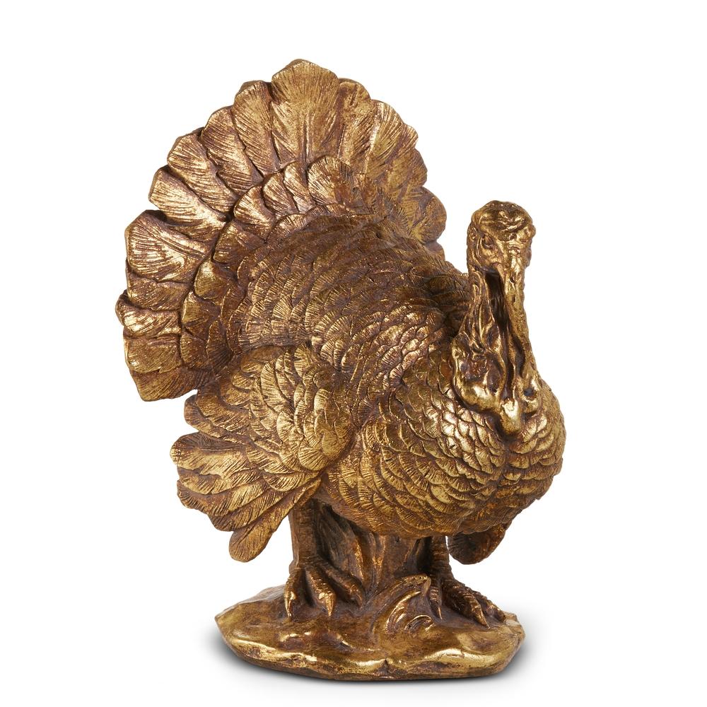 RAZ Imports 10.25" Antique Gold Turkey