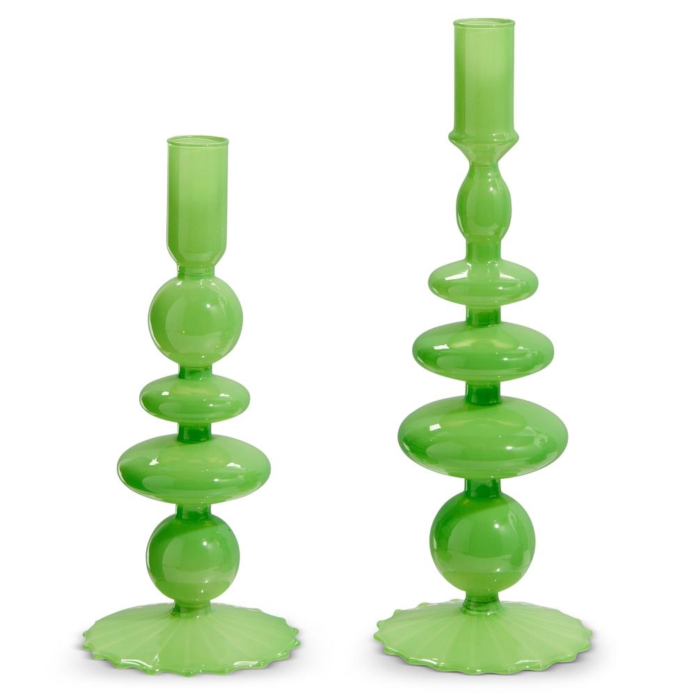 RAZ Imports 10.25" Green Candlesticks