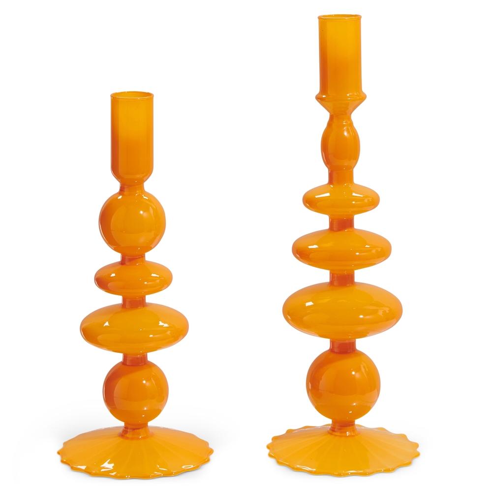 RAZ Imports 10.25" Orange Candlesticks