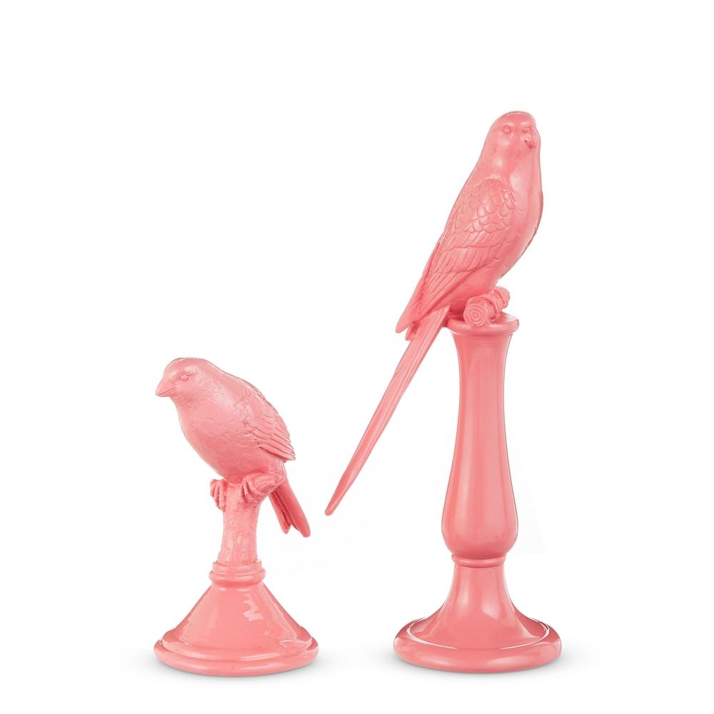 RAZ Imports 10.25" Pink Birds on Pedestal