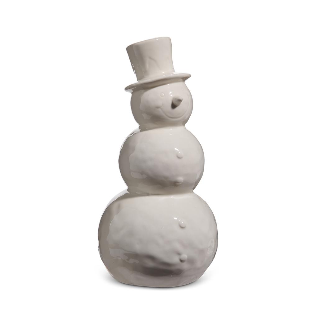 RAZ Imports 10.25" White Glazed Snowman