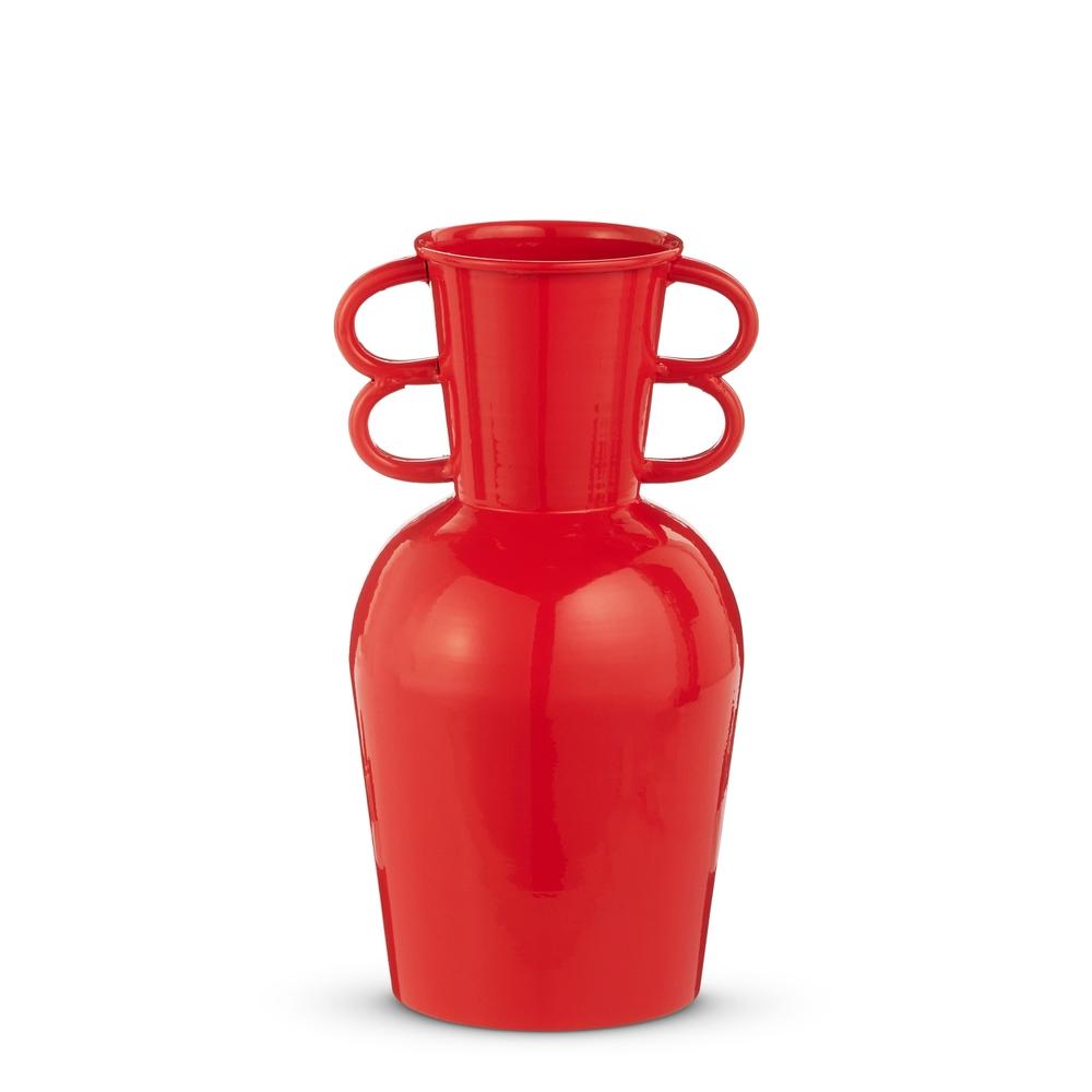 RAZ Imports 10.5" Double Loop Dark Coral Vase