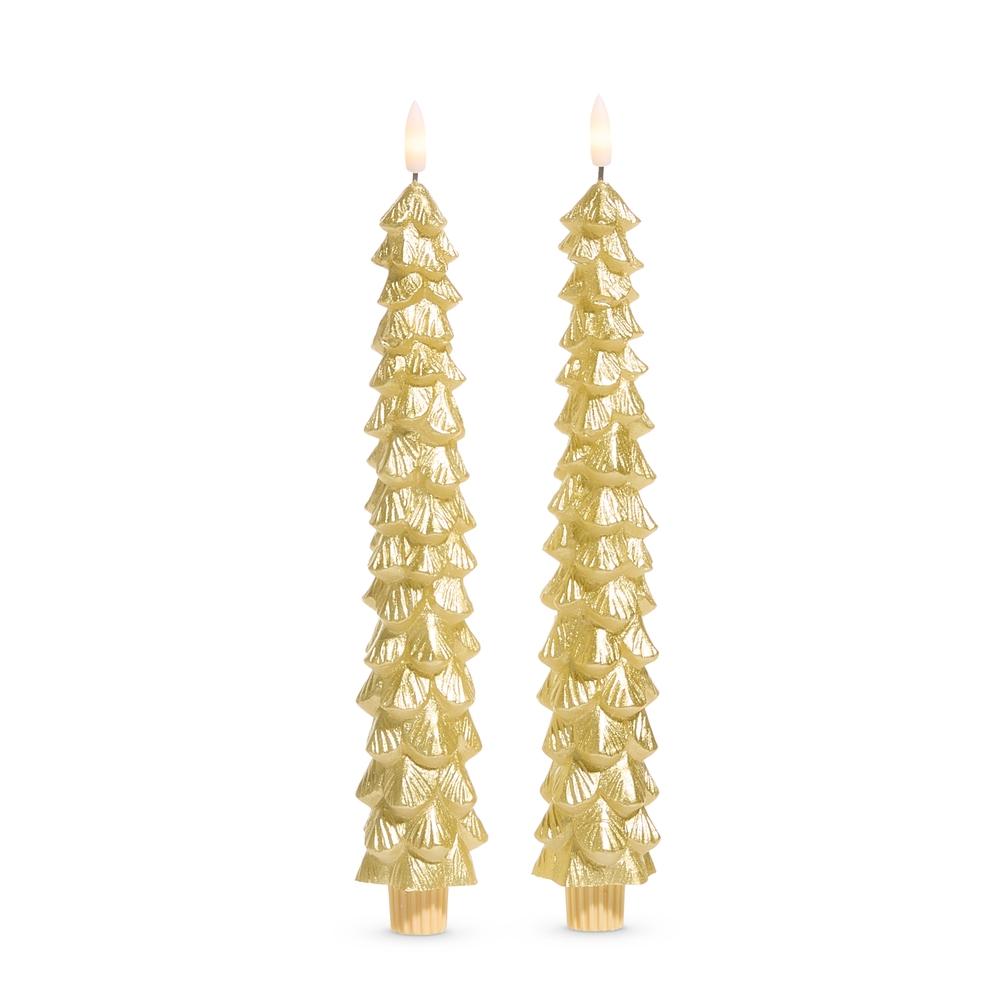 RAZ Imports 10.5" Gold Tree Taper Candles