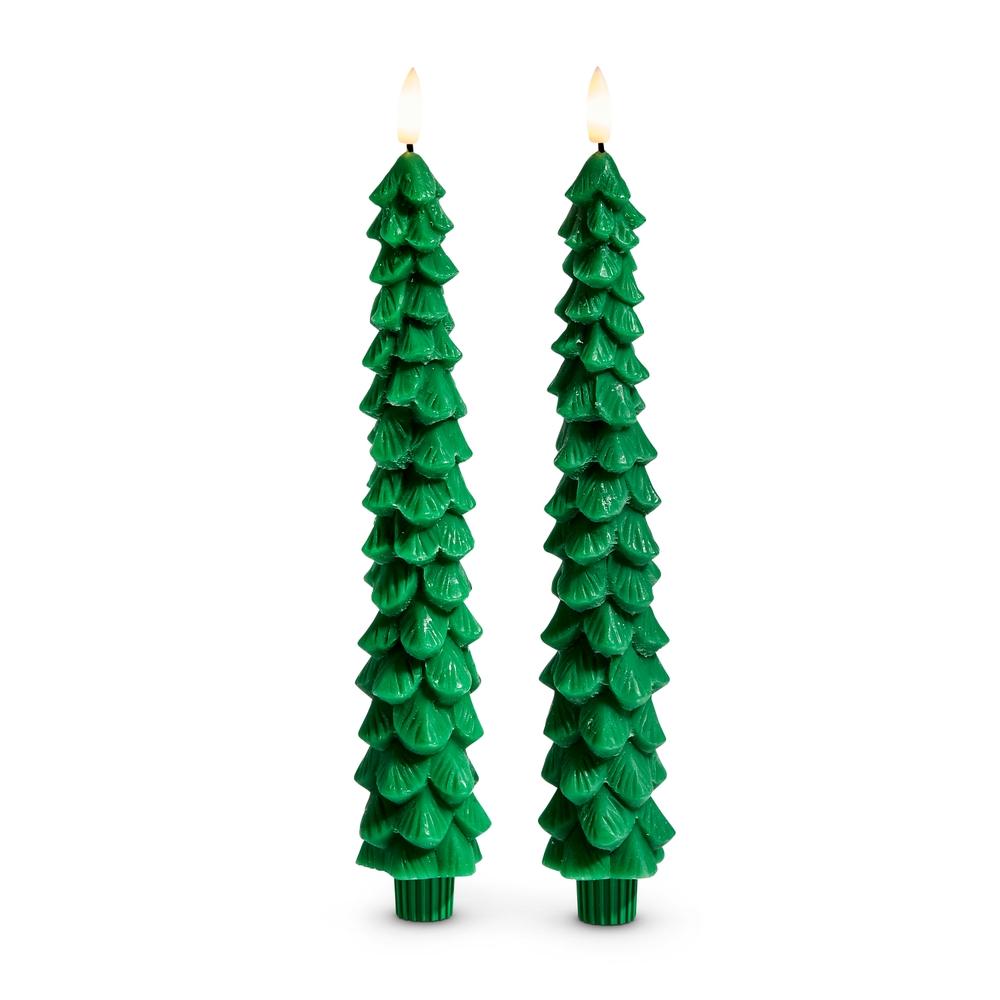 RAZ Imports 10.5" Green Tree Taper Candles