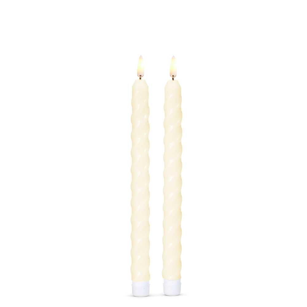 RAZ Imports 10.5" Ivory Twist Taper Candles
