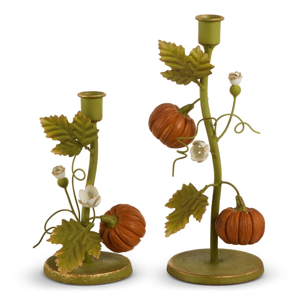 RAZ Imports 10.5" Pumpkin Candlesticks