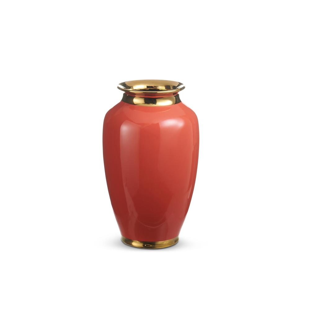 RAZ Imports 10.5" Red Orange and Gold Vase