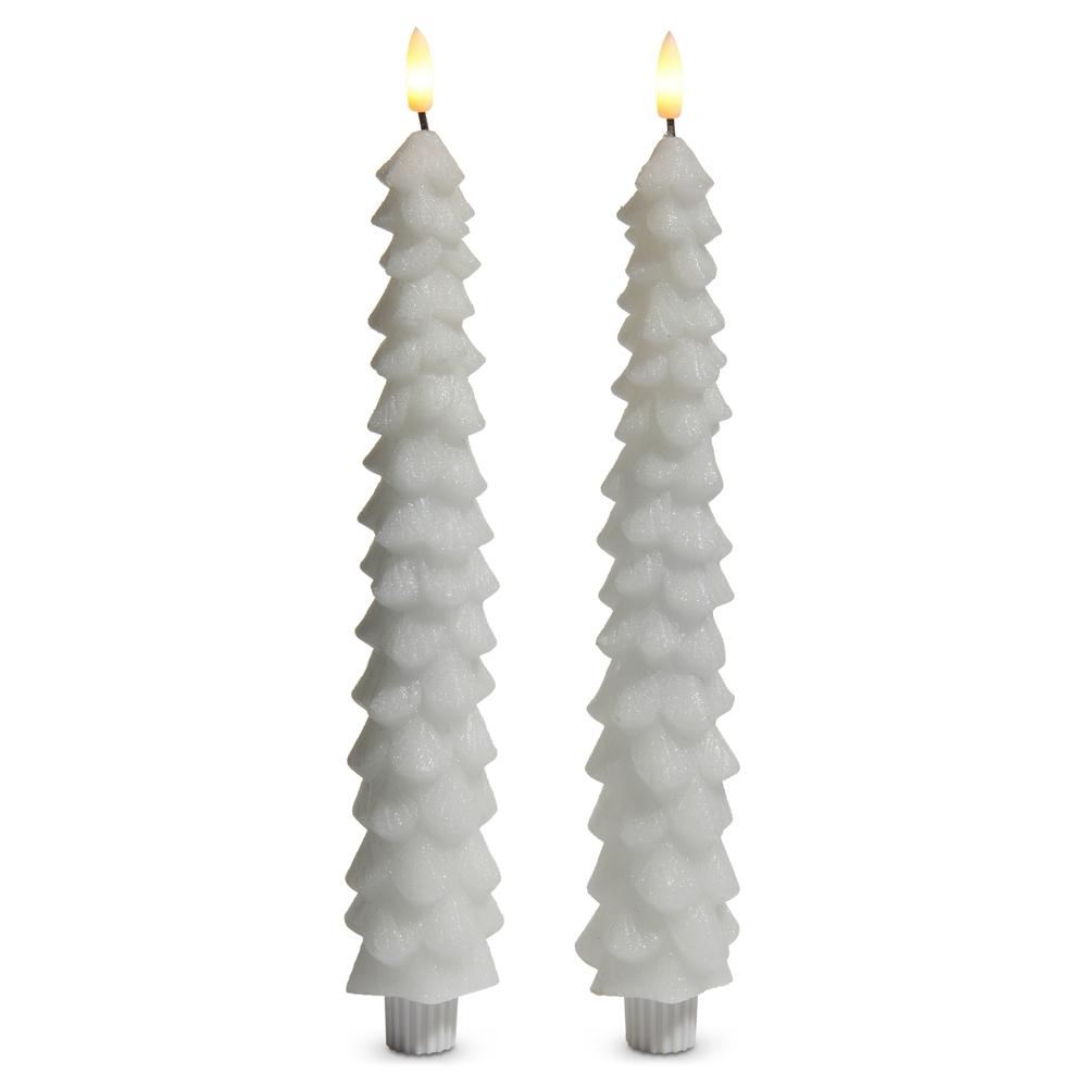 RAZ Imports 10.5" White Tree Taper Candles