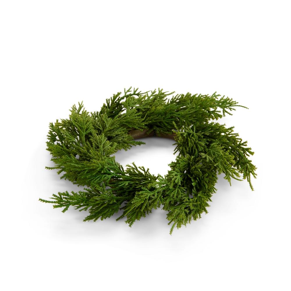 RAZ Imports 10" Cedar Mini Wreath Candle Ring