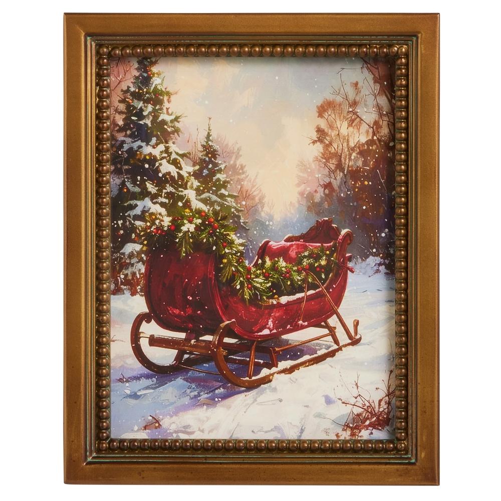 RAZ Imports 10" Christmas Sleigh Wall Art