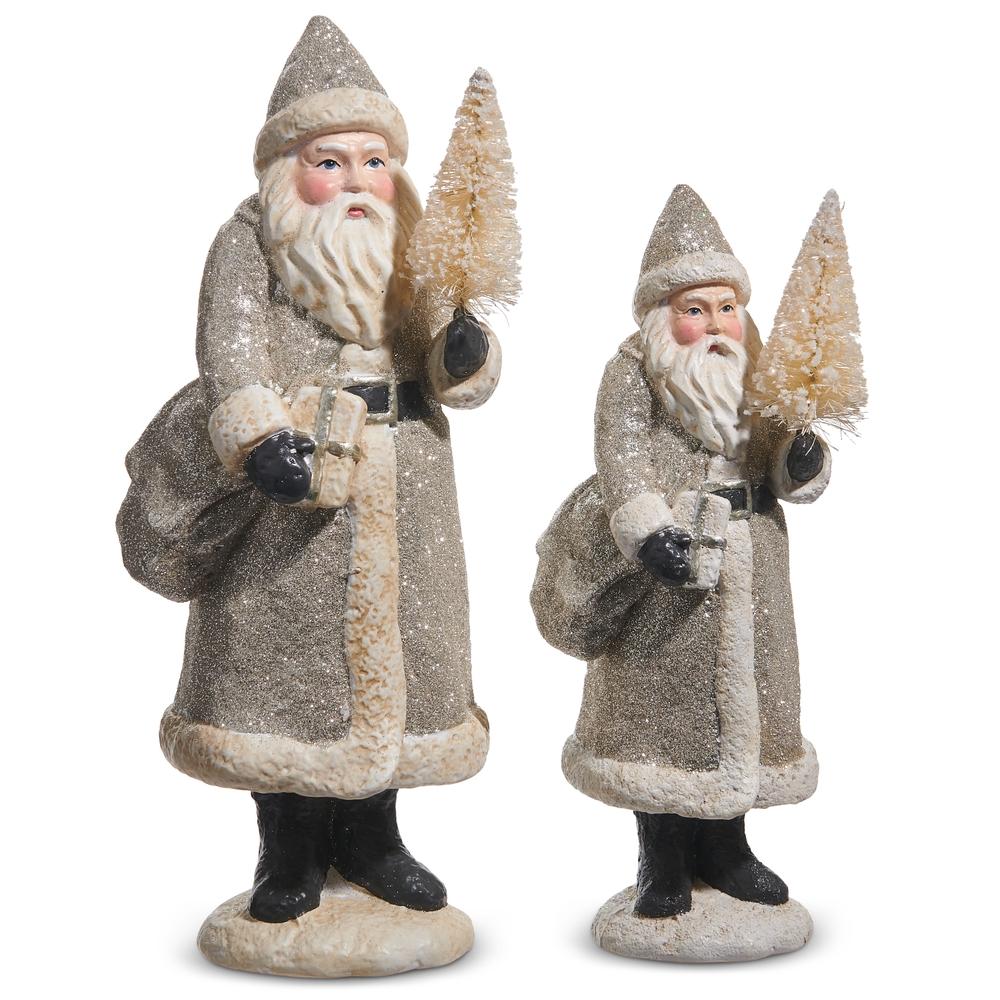 RAZ Imports 10" Glitter Vintage Santas