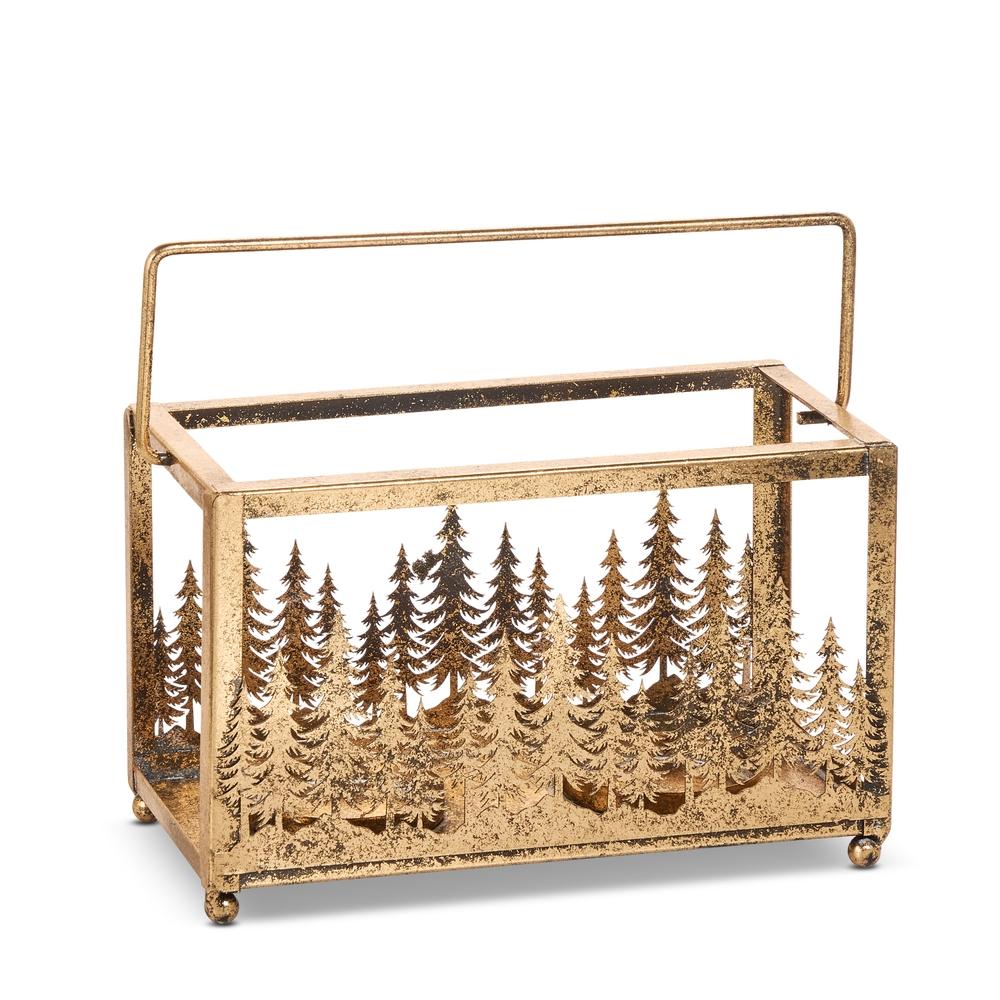 RAZ Imports 10" Gold Scenic Tree Lantern