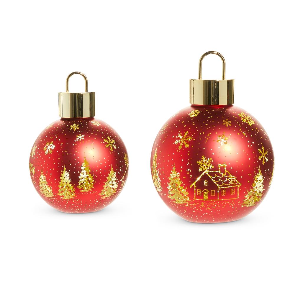 RAZ Imports 10" Lighted Santa Ornaments