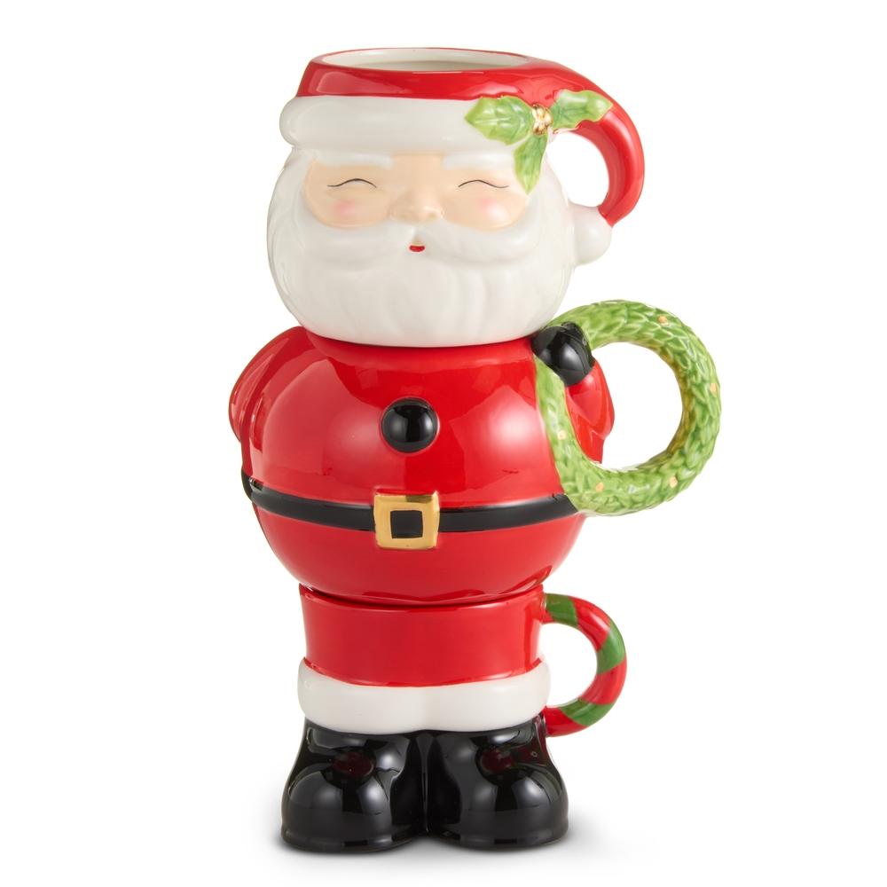 RAZ Imports 10" Santa Stacked Mugs