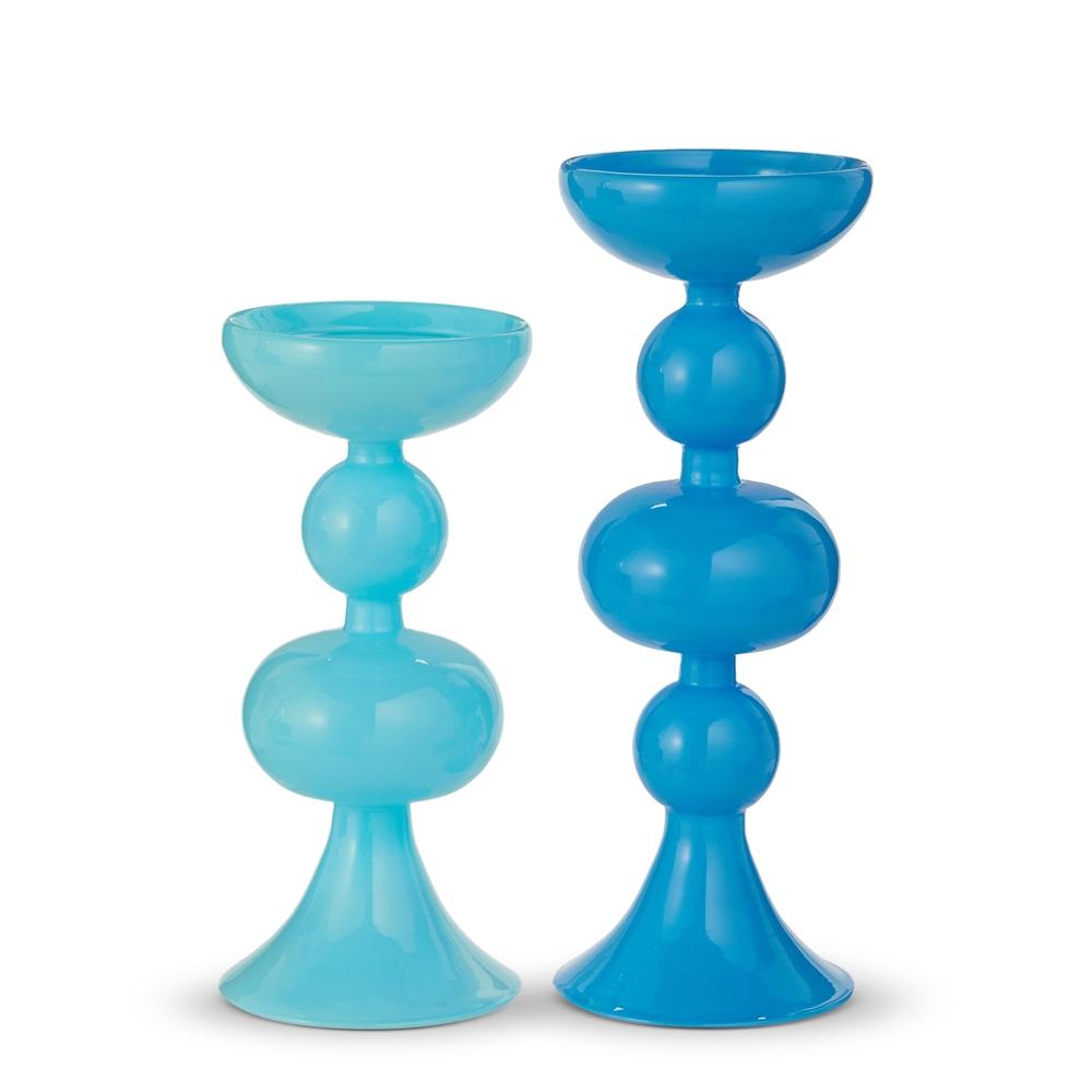 RAZ Imports 10" Shades of Blue Candle Holders