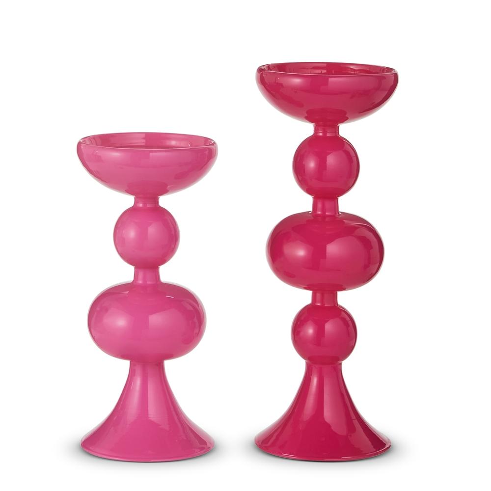 RAZ Imports 10" Shades of Pink Candle Holders