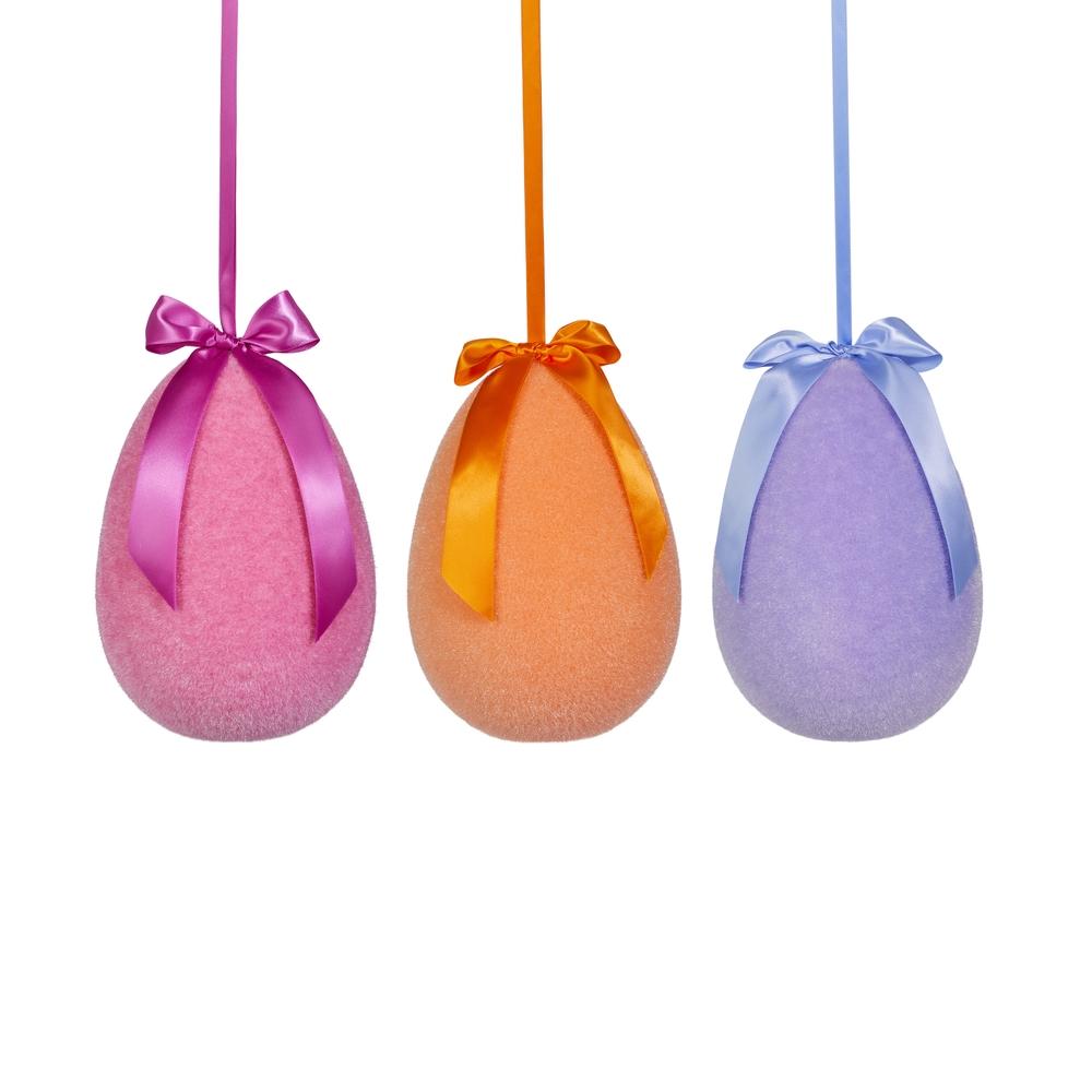 RAZ Imports 10" Sherbet Flocked Hanging Egg