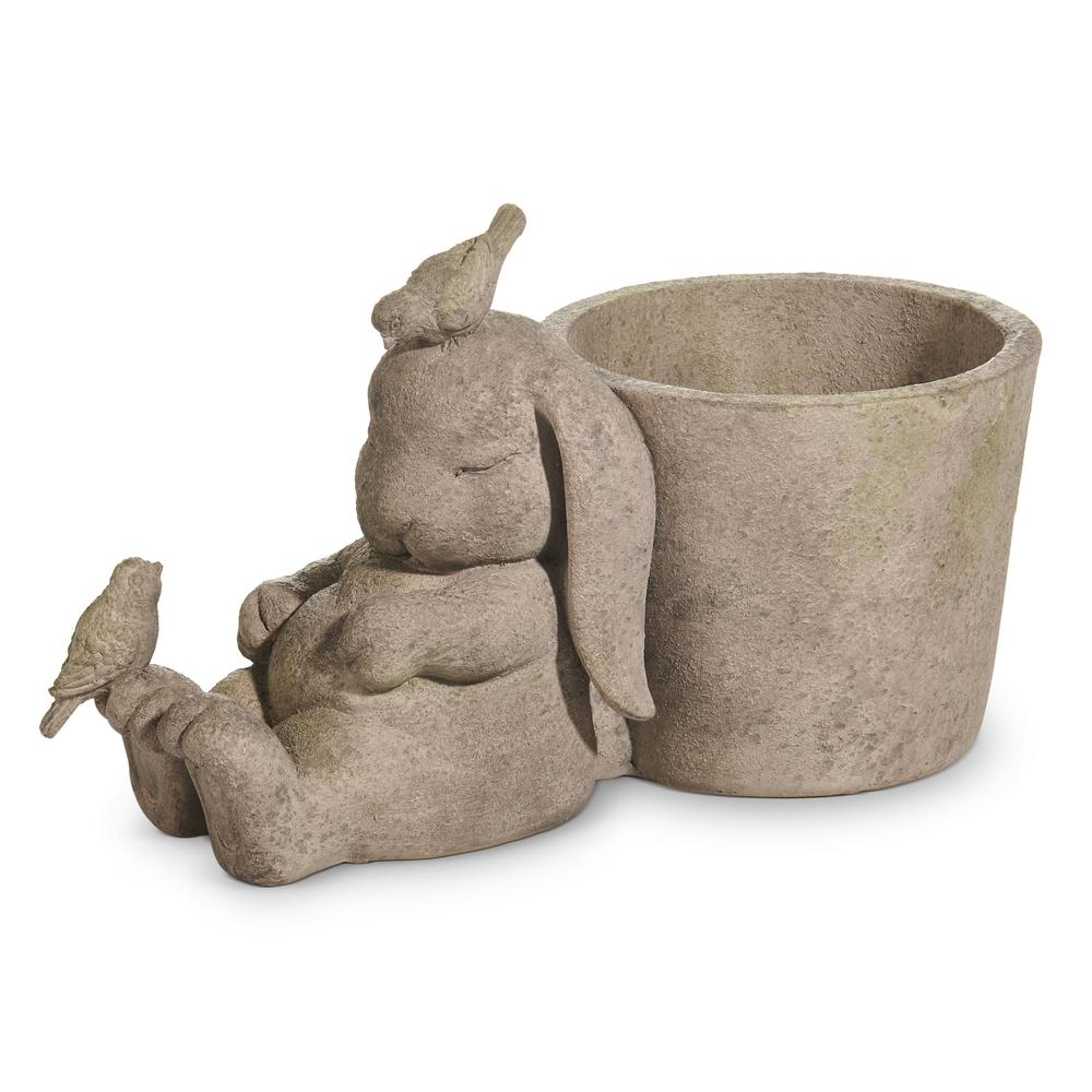 RAZ Imports 10" Sleepy Bunny with Birds Container