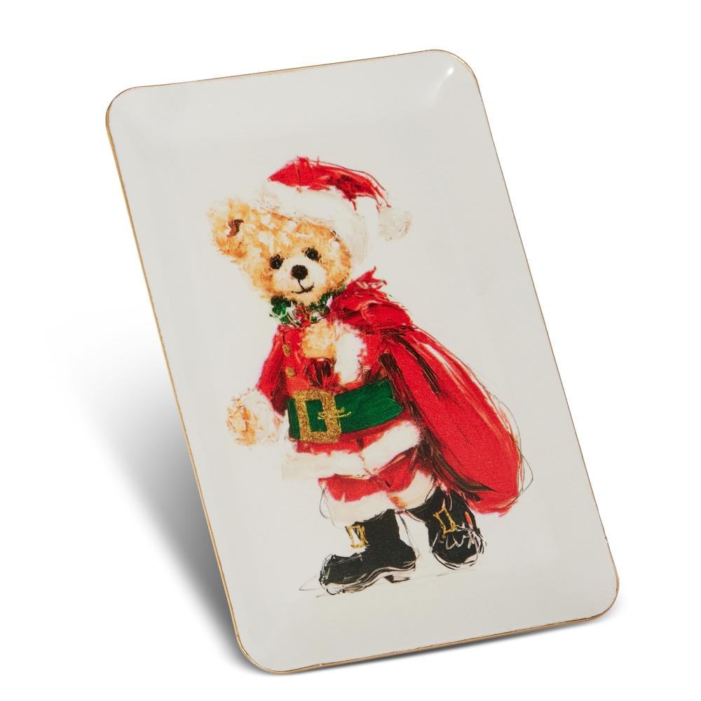 RAZ Imports 10" Teddy Santa Tray