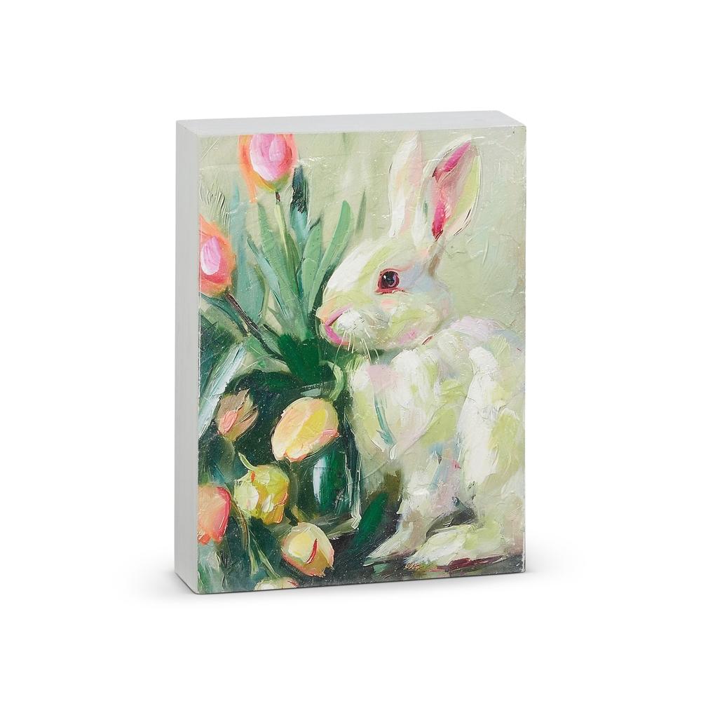 RAZ Imports 10" Tulip Rabbit Block