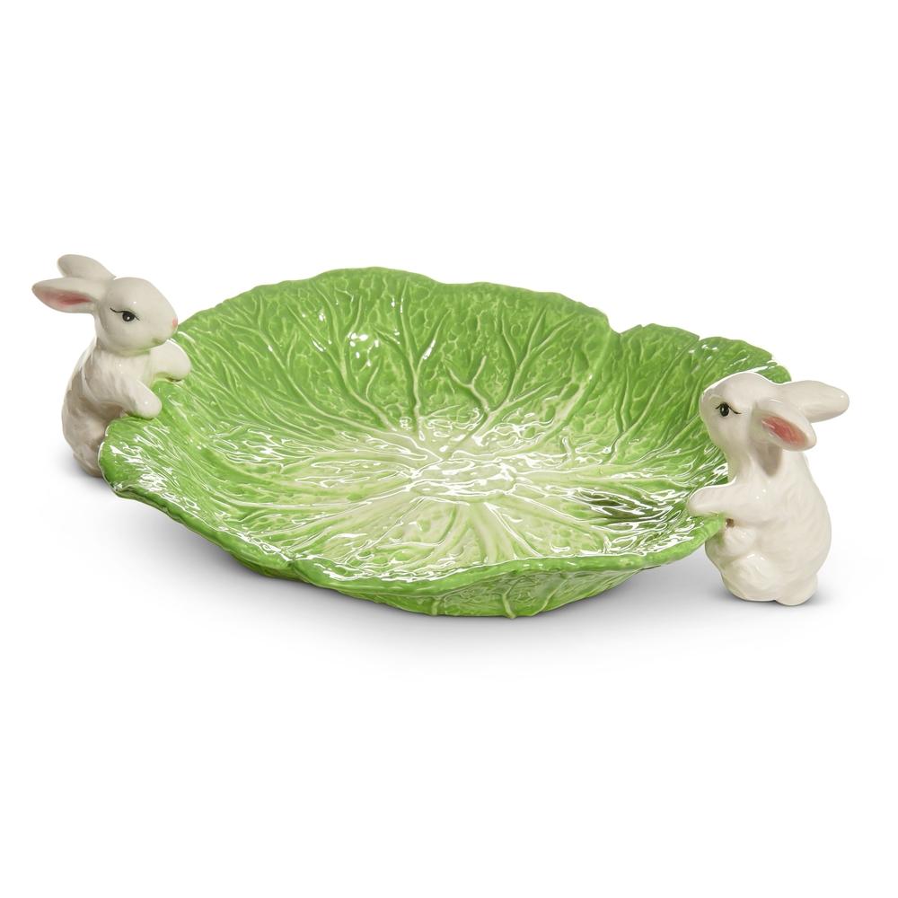 RAZ Imports 11.25" Bunnies on Cabbage Bowl