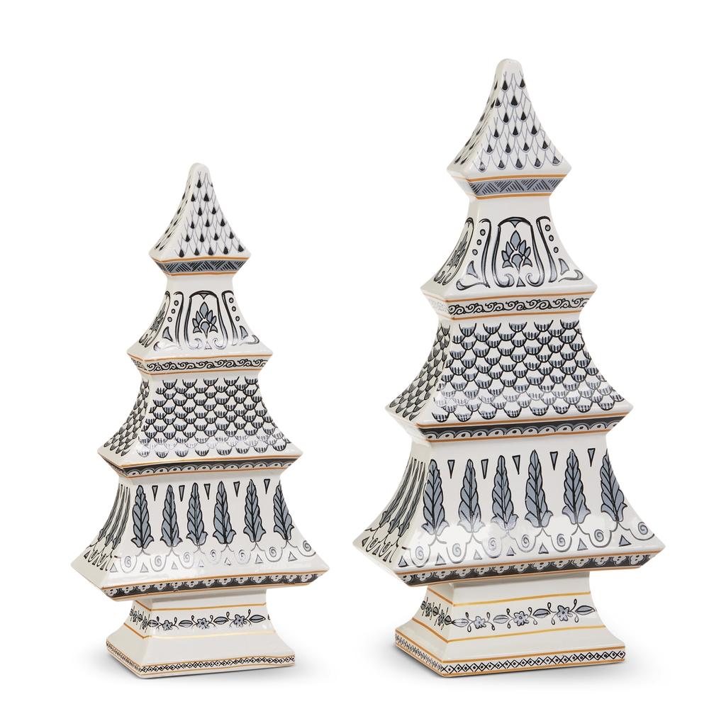 RAZ Imports 11.5" Black Gold Chinoiserie Trees
