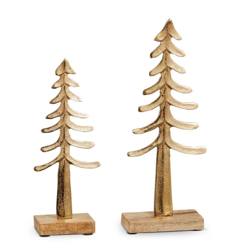 RAZ Imports 11.5" Gold Iron Trees on Base