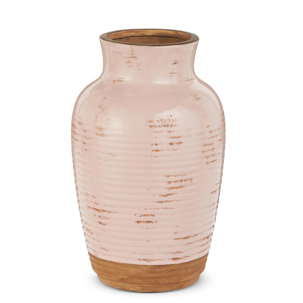 RAZ Imports 11.5" Pink Distressed Vase