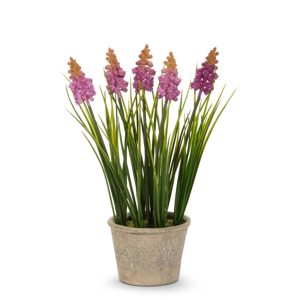 RAZ Imports 11.5" Potted Purple Grape Hyacinth