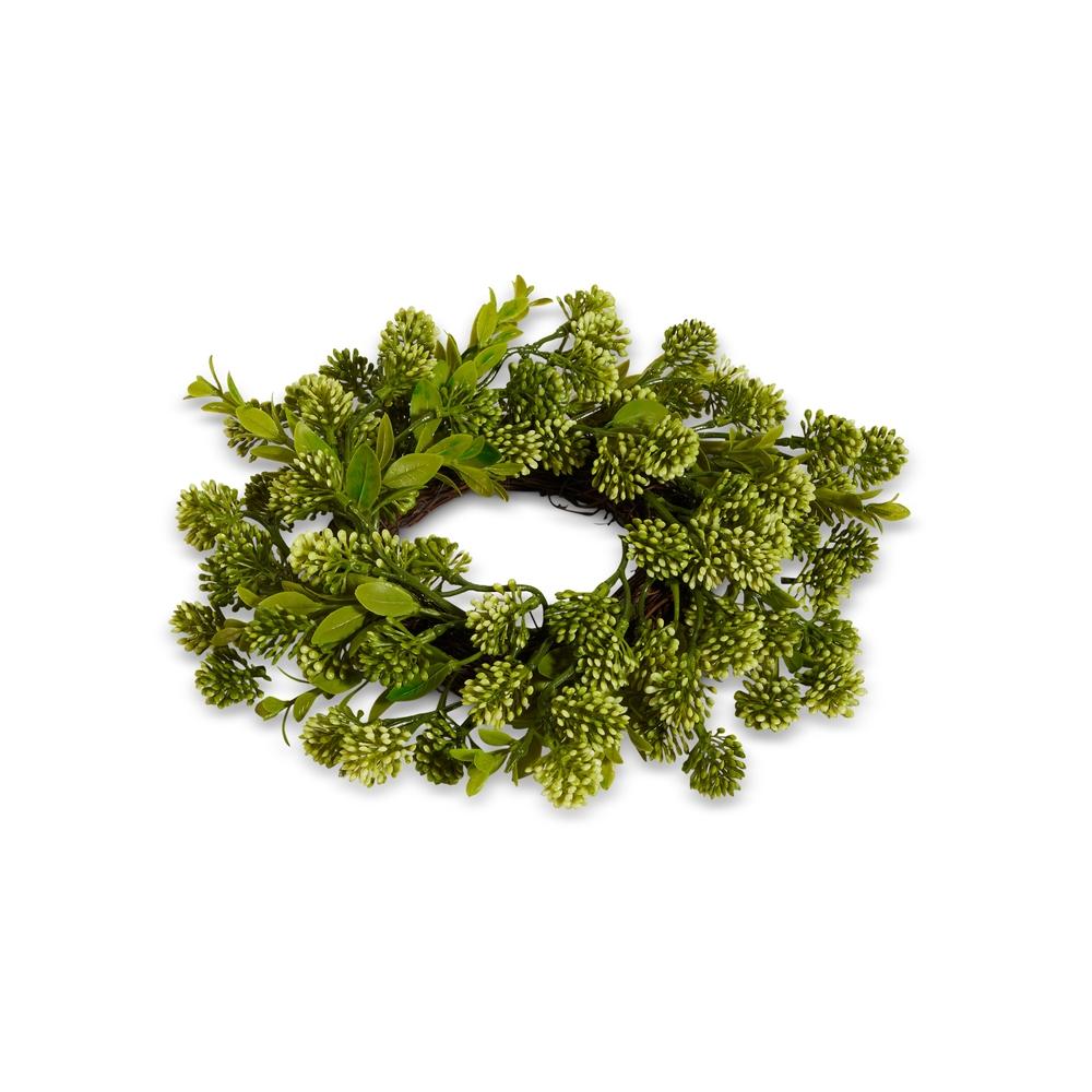 RAZ Imports 11.5" Sedum Mini Wreath-Candle Ring