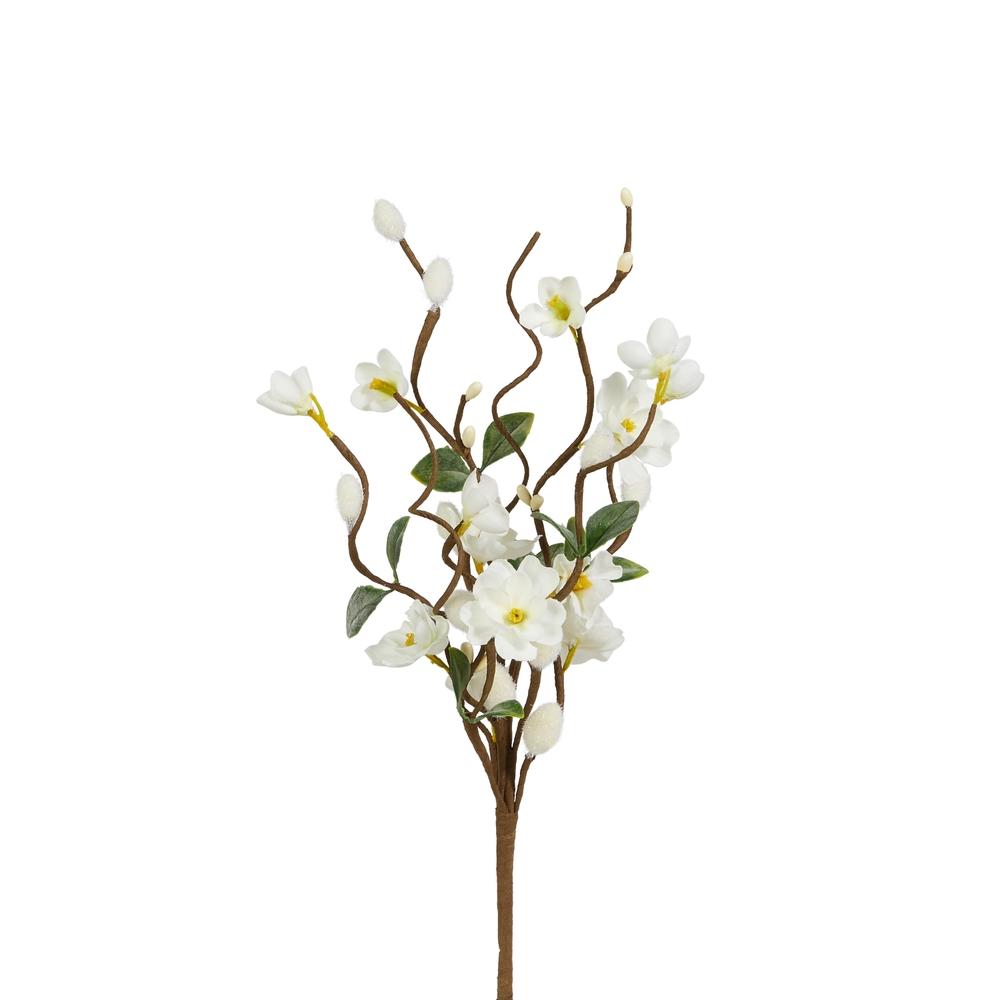 RAZ Imports 11.5" White Floral Pussy Willow Pick