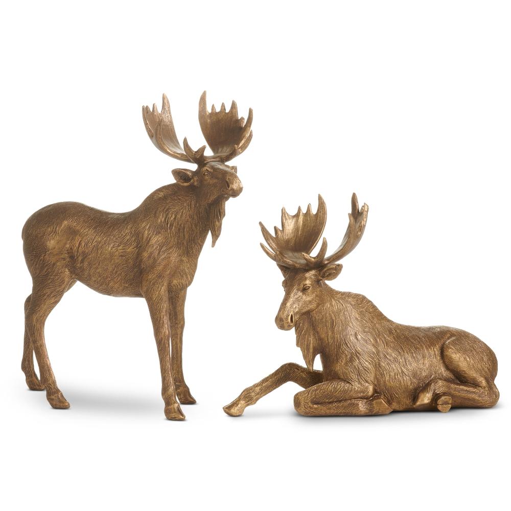 RAZ Imports 11.75" Antique Gold Moose