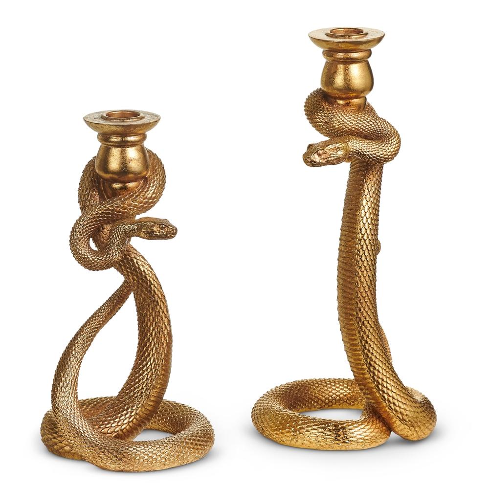 RAZ Imports 11" Coiled Snake Candle Holders