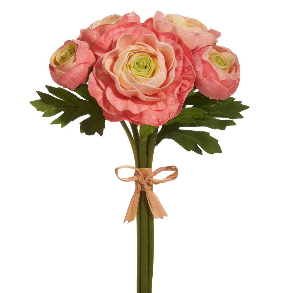 RAZ Imports 11" Real Touch Coral Ranunculus Bundle